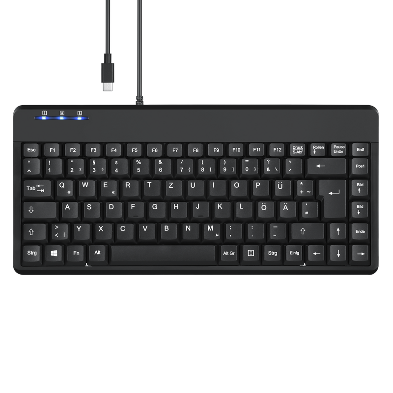 PERIBOARD-409 C - Mini 75% USB-C keyboard extra USB ports in DE layout
