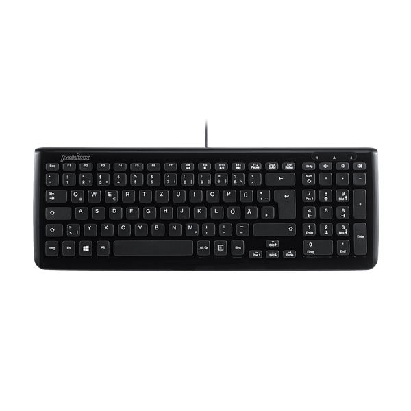 PERIBOARD-208 B - Wired Compact chiclet Keyboard in DE layout. 