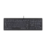 PERIBOARD-324 - Wired Standard Backlit Keyboard Quiet Keys Extra USB Ports