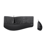 PERIDUO-505 - Wired Ergonomic Combo (100% keyboard and vertical mouse)