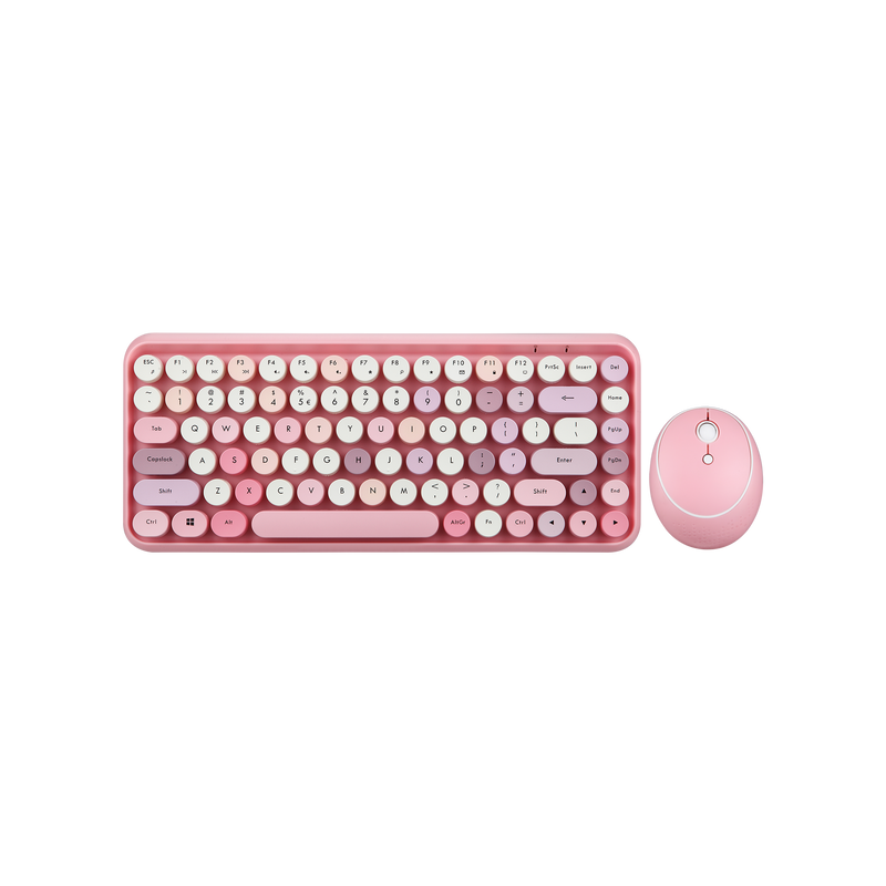 PERIDUO-713 PK - Wireless Vintage Pink Mini Combo : 75% keyboard and mouse
