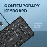 PERIBOARD-210 C - Standard USB-C Keyboard. Integrated numerical keypad.