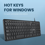 PERIBOARD-210 C - Standard USB-C Keyboard Scissor Keys. Hot keys for windows provide quick commands and actions.