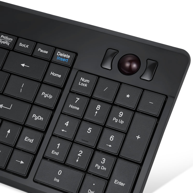 PERIBOARD-320 - Backlit Compact Trackball Keyboard (75% plus numpad)