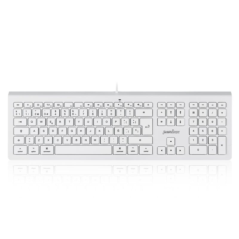 PERIBOARD-323 - Backlit Mac Keyboard Quiet keys in spanish layout.