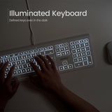 PERIBOARD-323 - Wired Backlit Mac Keyboard Quiet keys is suitable for a dim light environment or even total darkness.