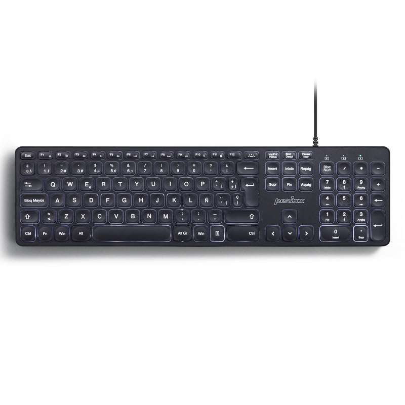 PERIBOARD-331 - Wired Backlit Scissor Keyboard with Large Print Letters