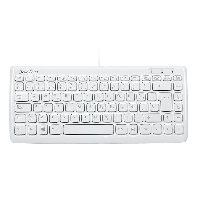 PERIBOARD-407 W - Wired White 75% Keyboard in spanish layout.