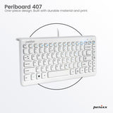 PERIBOARD-407 W - Wired piano White 75% Keyboard in one-piece design.