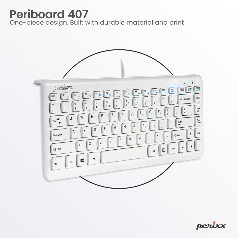 PERIBOARD-407 W - Wired piano White 75% Keyboard in one-piece design.