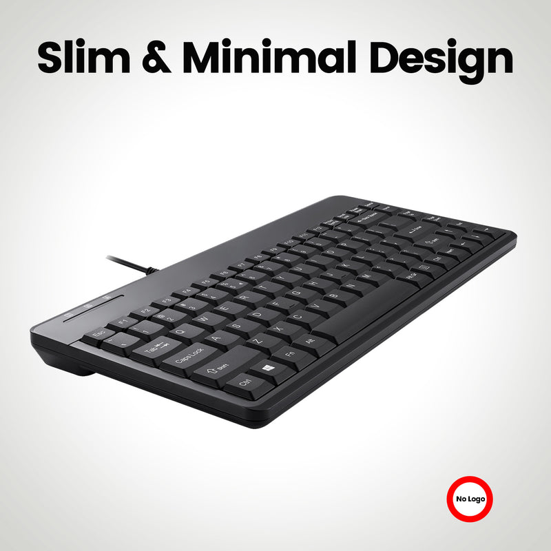 PERIBOARD-409 P - Mini 75% PS/2 Keyboard with slim and minimal design with no manufacturer mark. Logo free.