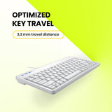 PERIBOARD-409 P W - Mini 75% PS/2 White Keyboard with optimized key travel of 3.2mm