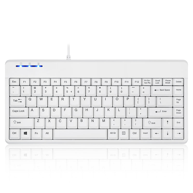 PERIBOARD-409 U W - Wired White Mini Keyboard, Quiet Keys