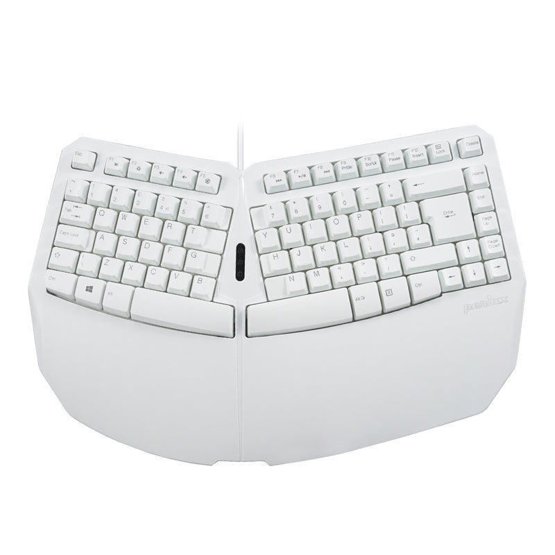 PERIBOARD-413 W - Wired Mini White Ergonomic Keyboard 75% in UK layout