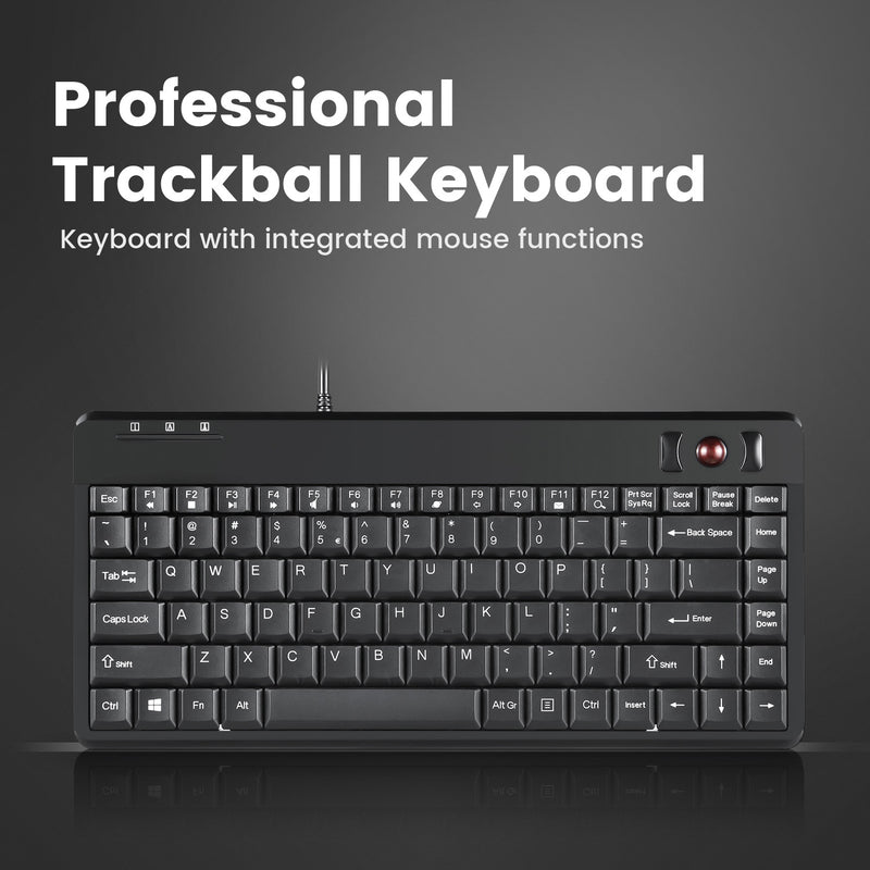 PERIBOARD-505 P - PS/2 75% Trackball Keyboard. Keyboard with integrated mouse functions.