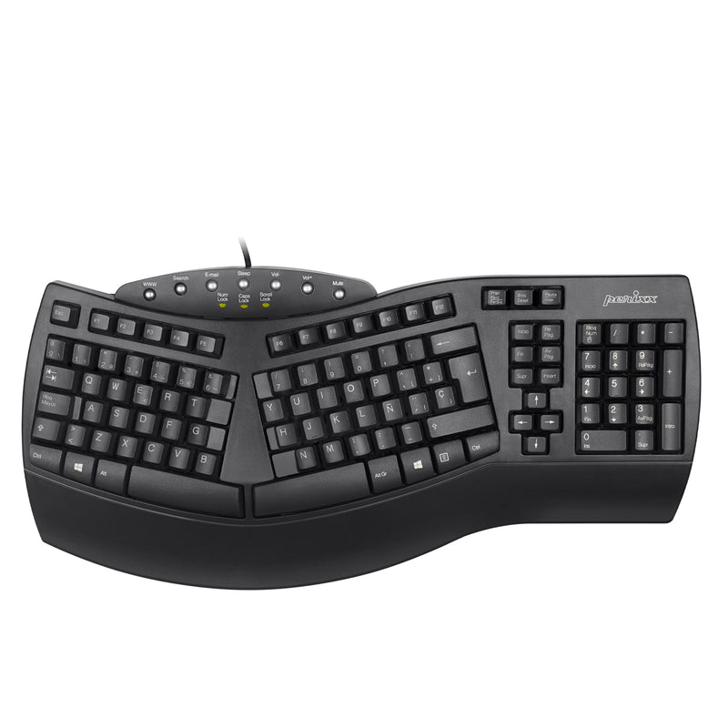 PERIBOARD-512 B - Wired Ergonomic Keyboard 100% in spanisch layout