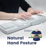 PERIBOARD-512 W - White Wired Ergonomic Keyboard with split design can relax your upper arms and shoulders.