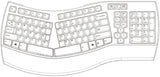 PERIBOARD-512 W - White Wired Ergonomic Keyboard layout.