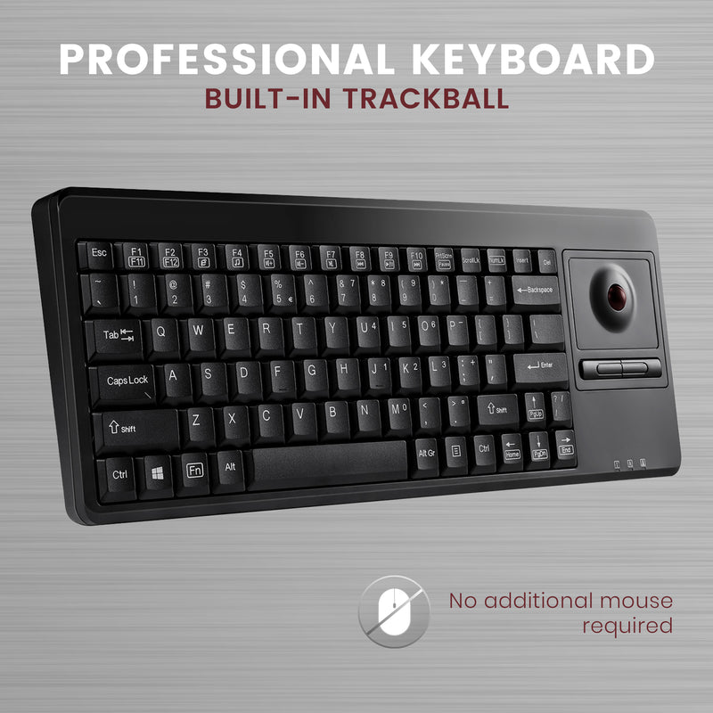 PERIBOARD-514 P U - PS/2 Trackball Keyboard 75%. No additional mouse required.