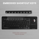 PERIBOARD-514 P U - PS/2 Trackball Keyboard 75% with embedded shortcut keys for multimedia control and internet access