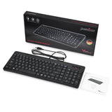 PERIBOARD-520 - Wired Compact Trackball Keyboard (75% plus numpad) with package and user manual.