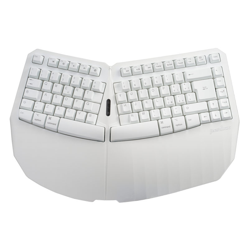 PERIBOARD-613 W - Clavier ergonomique blanc sans fil 75% plus connexion Bluetooth