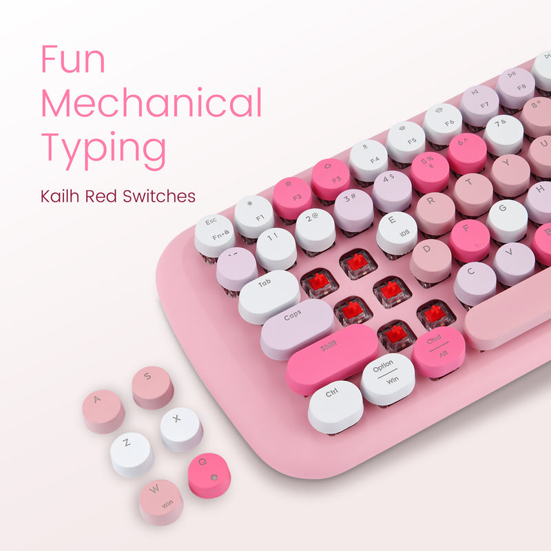 PERIBOARD-734 Rechargeable Wireless & Wired, Mechanical Keyboard, Kailh Switches, Multi-Device, Multi-OS, US English Layout