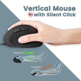 PERIDUO-406 - Wired Ergonomic Combo (75% keyboard and vertical mouse). Vertical mouse with silent click also promotes a natural comfort grip and eases your wrist pain.