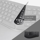 PERIDUO-505 - Wired Ergonomic Combo (100% keyboard and vertical mouse) with 4-way scroll navigation.