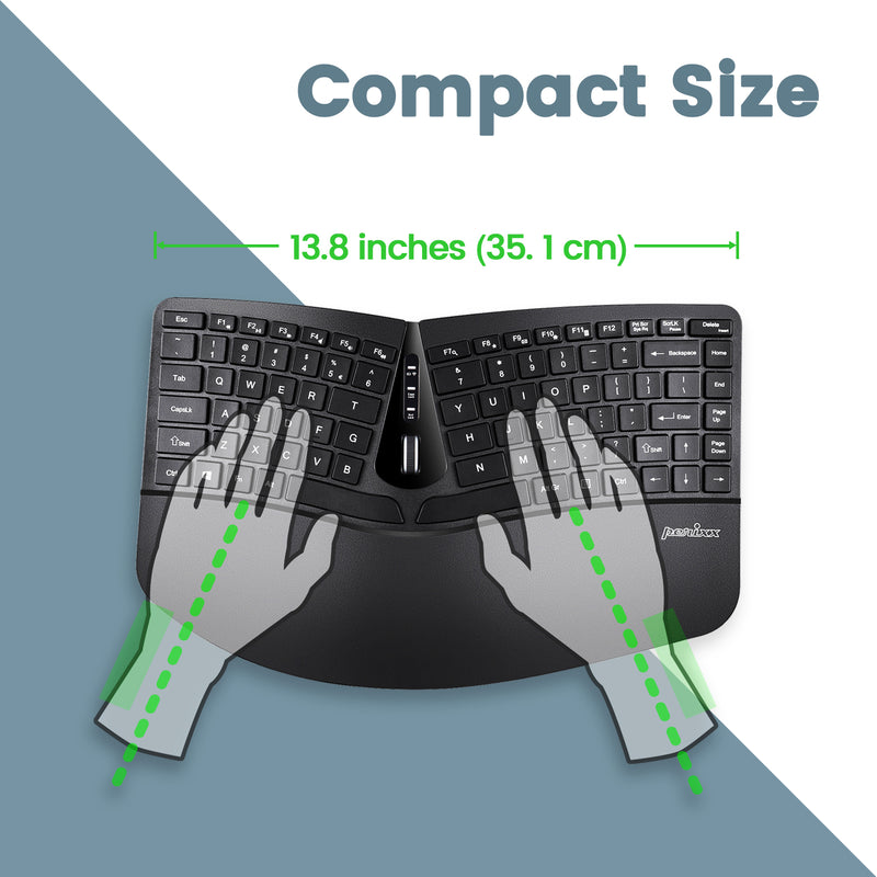 PERIDUO-606 - Wireless Ergonomic Combo (75% keyboard and vertical mouse) in compact size.