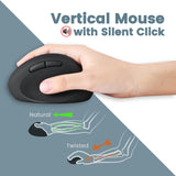 PERIDUO-606 - Wireless Ergonomic Combo (ergo silent-click vertical mouse) promotes a natural grip and eases your wrist pain.