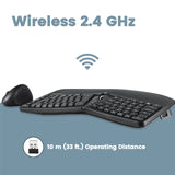 PERIDUO-606 - Wireless Ergonomic Combo (75% keyboard and vertical mouse) with up to 10m (33ft) operating distance and no cable hassle