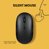 PERIDUO-610 B - Wireless Scissor Key Combo Quiet Keys and Click. Silent mouse with adjustable dpi level 800 / 1200 / 1600.