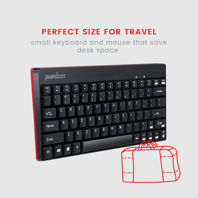 PERIDUO-712 B - Wireless Mini Combo (75% keyboard). Portable size for travel.