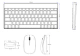 PERIDUO-712 W - Wireless White Mini Combo (75% keyboard) dimensions.