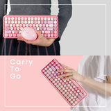PERIDUO-713 PK - Wireless Vintage Pink Mini Combo is portable and easy to carry.
