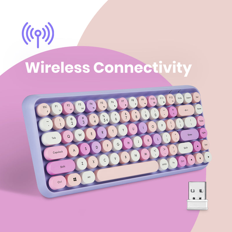 PERIDUO-713 PL - Wireless Vintage Purple Mini Combo (75% Keyboard)