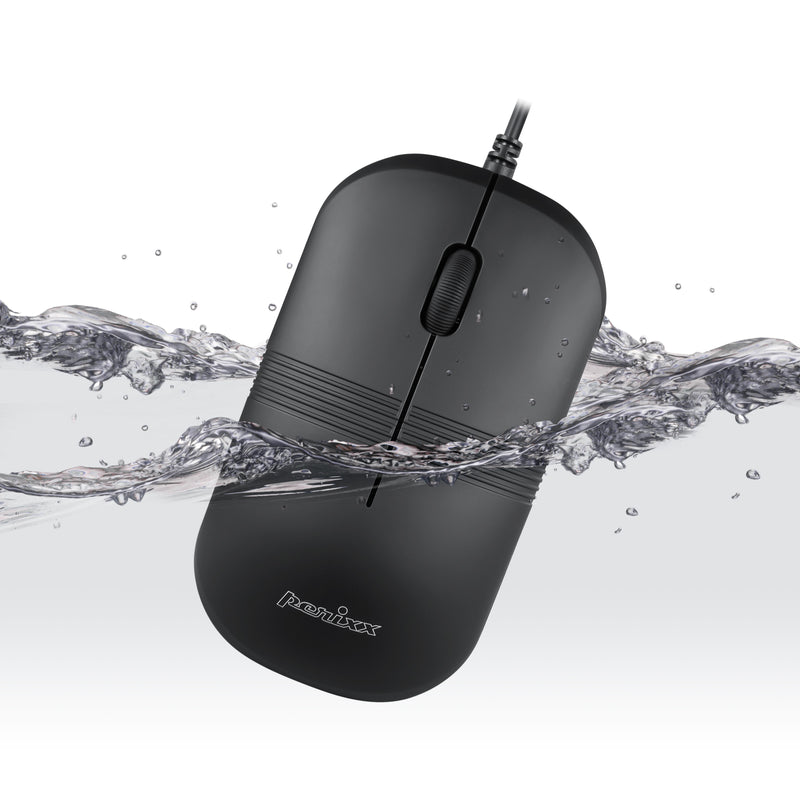 PERIMICE-503 B - Wired Waterproof Mouse can be submerged into water for a maximum time of 30 minutes.