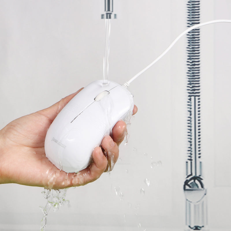 PERIMICE-503 W - Wired White Waterproof Mouse is washable