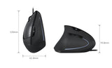 PERIMICE-513 L - Wired Left-Handed Ergonomic Vertical Mouse. 12 x 6.28 x 7.48 cm.