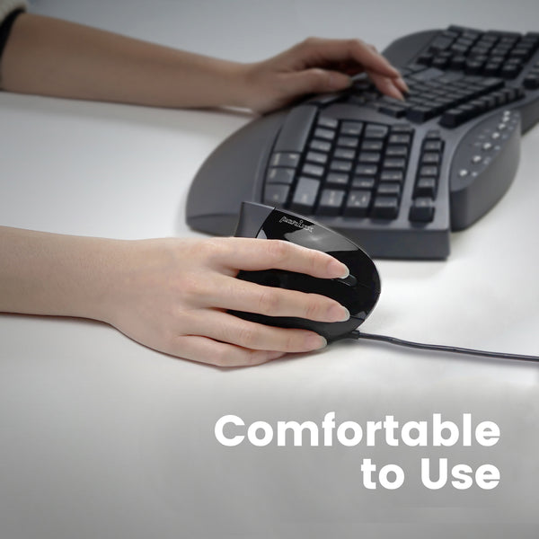 PERIMICE-513 - Wired Ergonomic Vertical Mouse is comfortable to use.