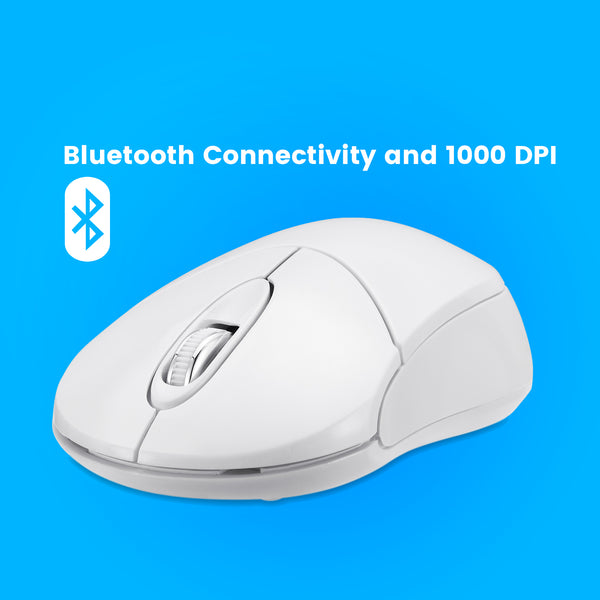 PERIMICE-802 W - Bluetooth White Mini Mouse 1000 DPI.
