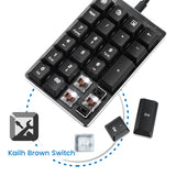 PERIPAD-303 - Wired Backlit Mechanical Numeric Keypad plus 4 Built-in Hotkeys with kailh brown switch.