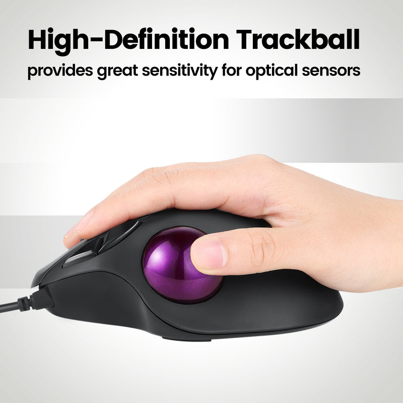 PERIPRO-303 GP- Glossy Purple 34mm Trackball provides great sensitivity for optical sensors.