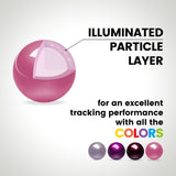 PERIPRO-303 X4A - Glossy 34mm Trackball Pack (Red, Purple, Pink, Lavender). Illuminated partible layer for an excellent tracking performance with all the colors