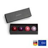 PERIPRO-303 X4A - Glossy 34mm Trackball Pack (Red, Purple, Pink, Lavender) with package