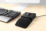 PERIPRO-506 - Wired Trackball Mouse plus Wrist Rest Pad 400 DPI on your desk.
