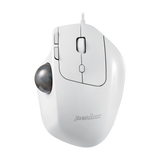 PERIMICE-520 W - Wired White Ergonomic Vertical Trackball Mouse Adjustable Angle Programmable Buttons