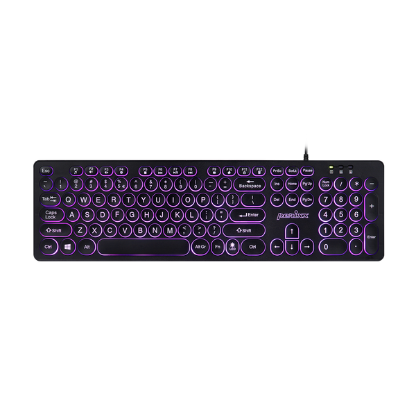 PERIBOARD-317R - Wired Backlit Standard Keyboard with Rounded Keys