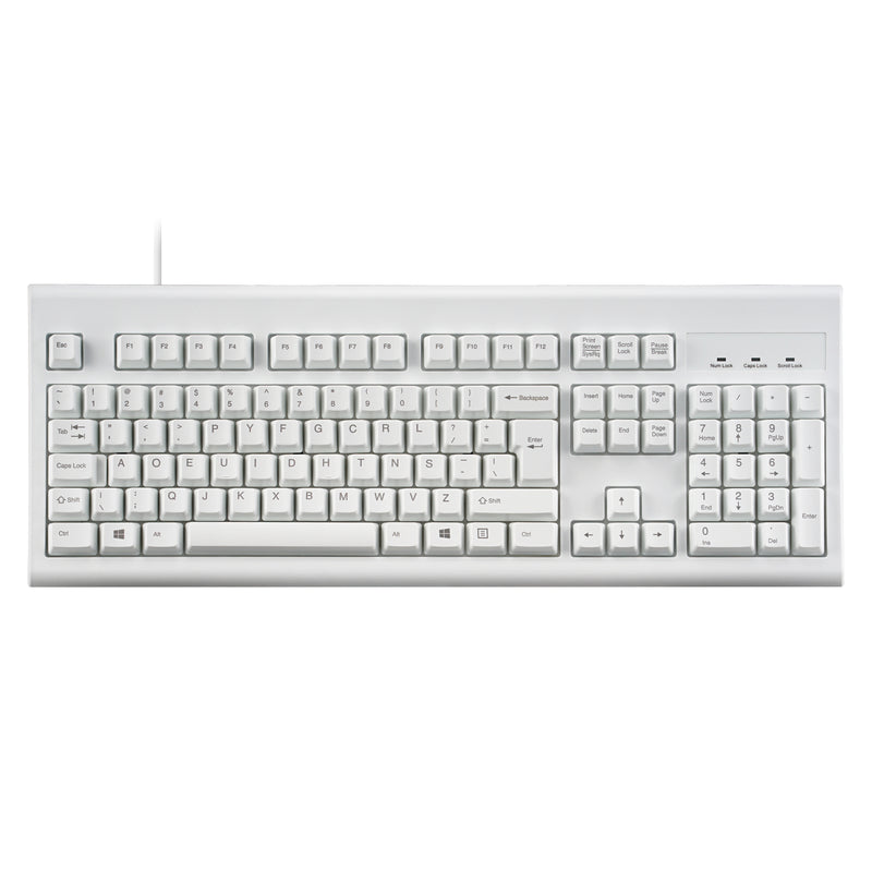 PERIBOARD-106 W - Wired White Standard Keyboard in Dvorak layout